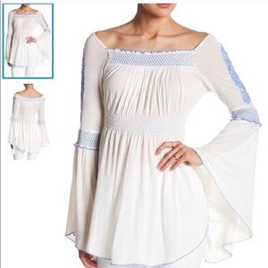 NWT Free People Valley Embroidered Top